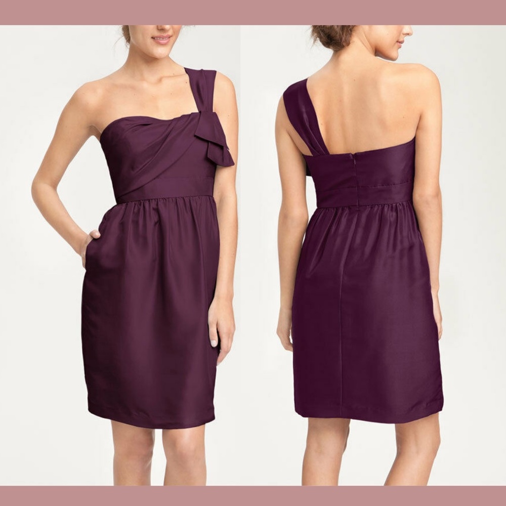 NWT Jenny Yoo [sz 0 ] Convertible Shantung Dress in Eggplant‎